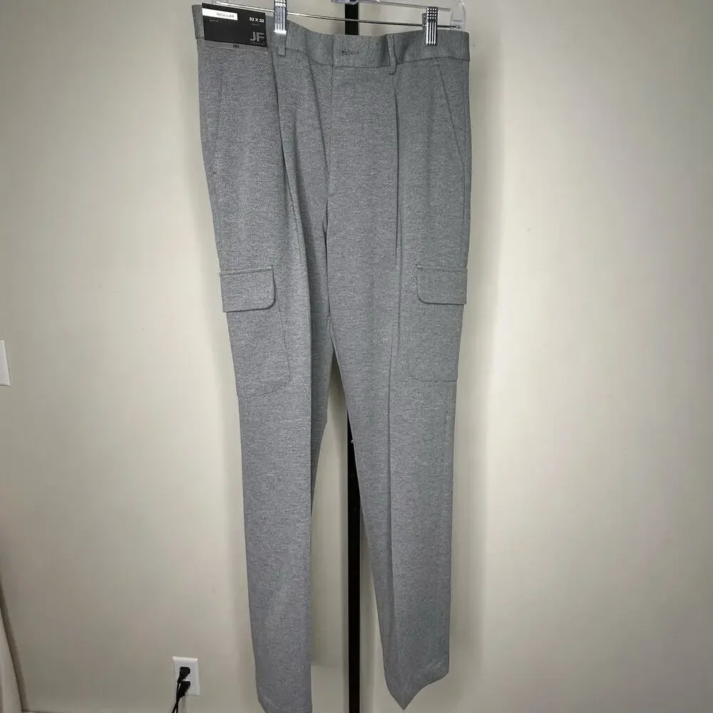 J. Ferrar cargo‎ pant- 32x32-slim fit cargo gray pockets stretch Men's NWT